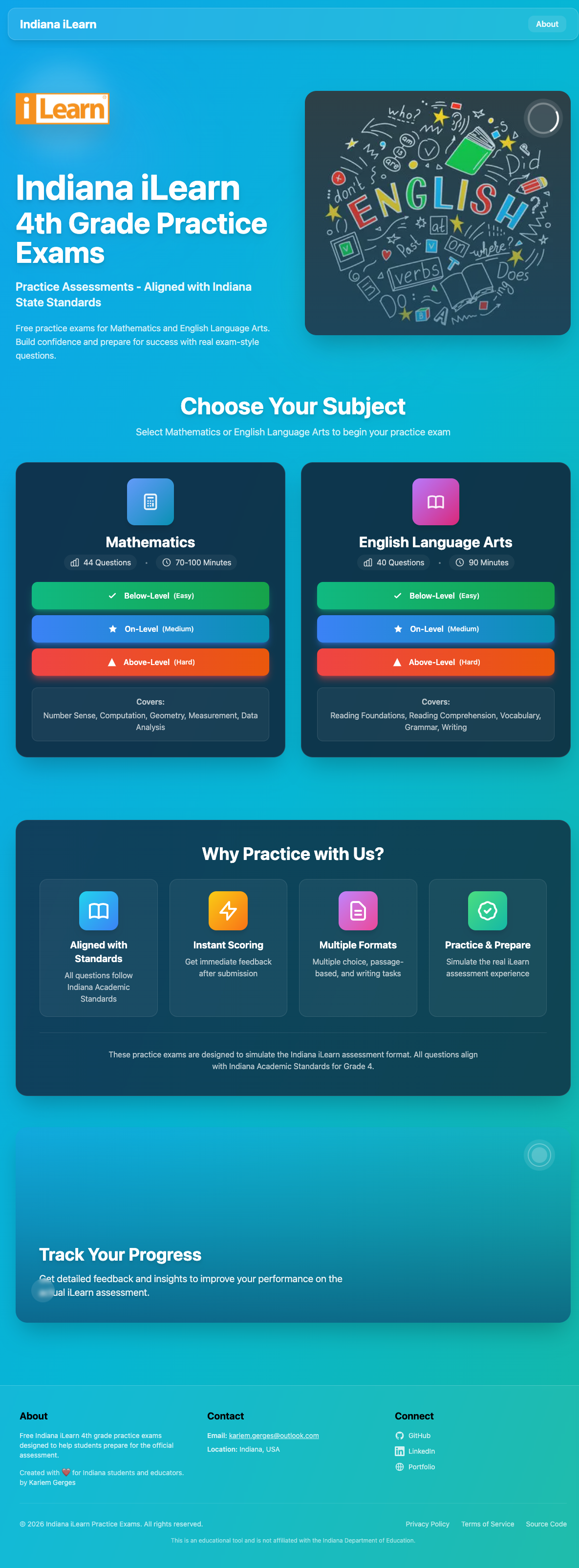 Indiana iLearn 4th Grade Practice Exams